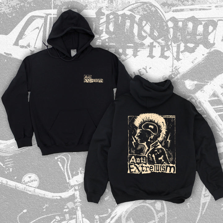 Anti Extremism Unisex Hoodie, Vintage Rocker Anti Extremism Activism Unisex Hoodie.