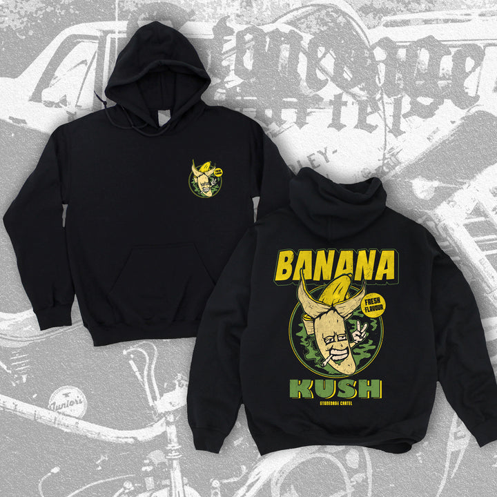 Banana Kush Unisex Hoodie, Funny Vintage Cannabis Unisex Hoodie.