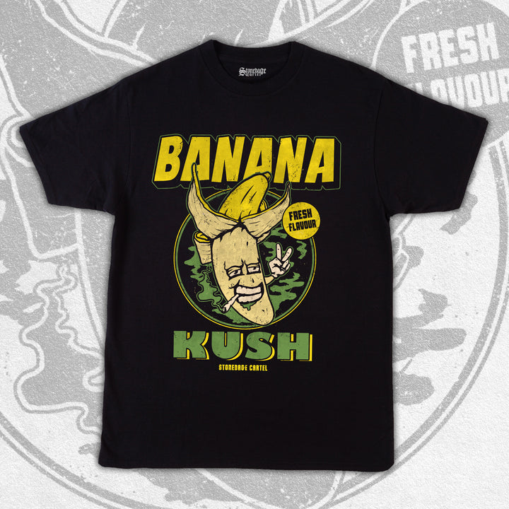 'Banana Kush' Unisex Tee, Pealed Banana Smoking Weed Funny Vintage Unisex Tee.