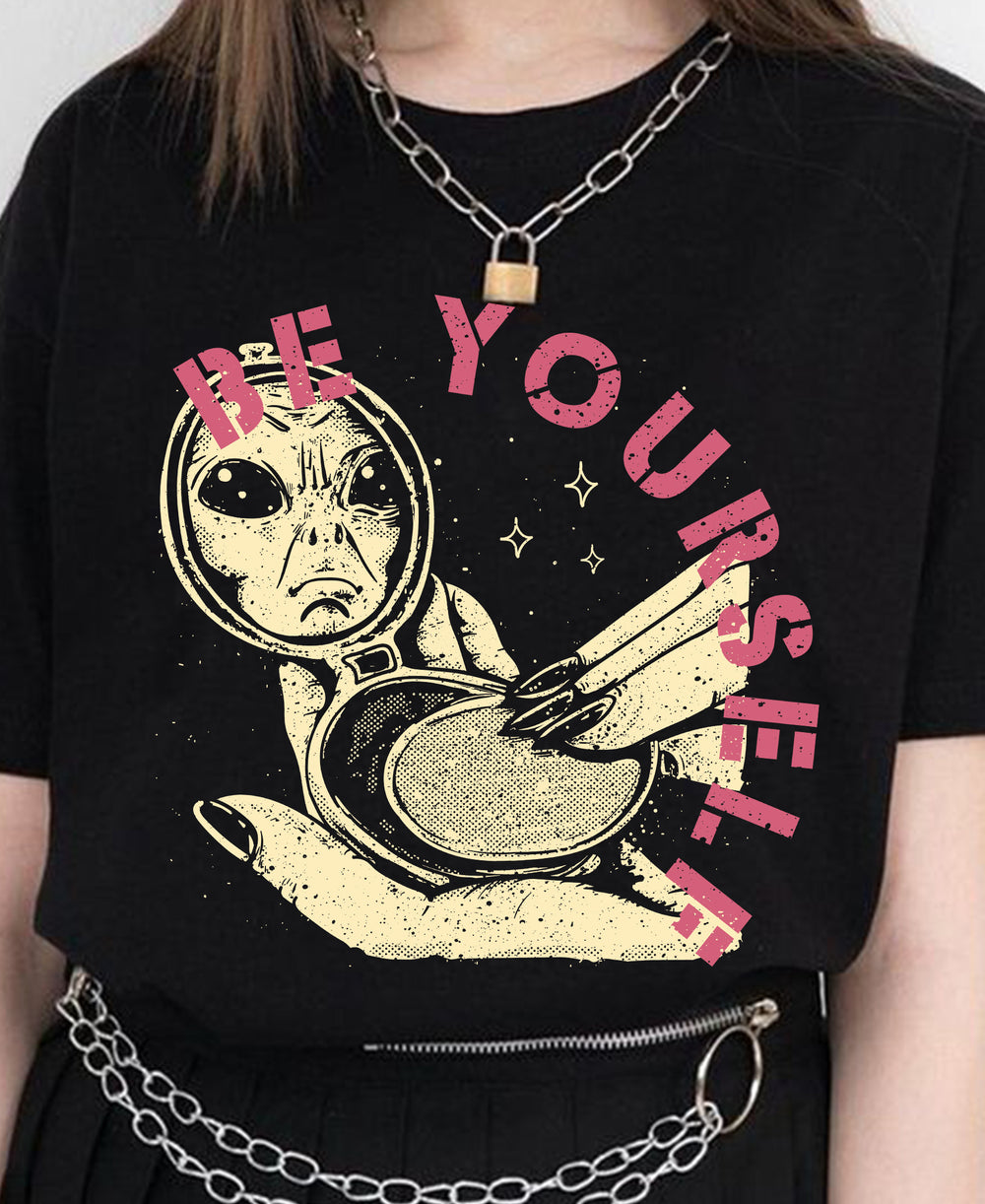 'Be yourself' Unisex Tee T-Shirt Model
