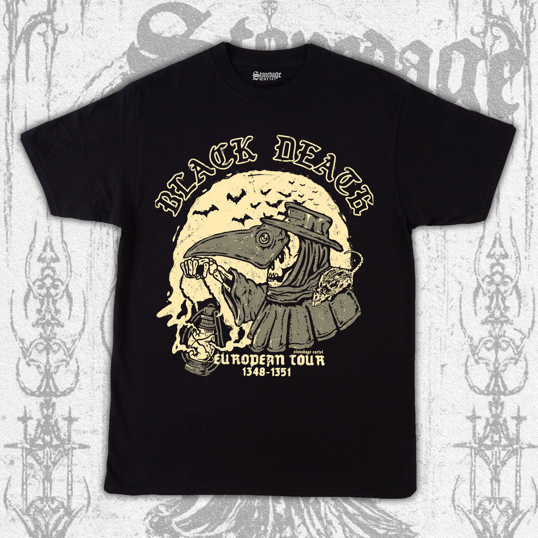 Black Death European tour 1348-1351,Unisex Tshirt, plague doctor skeleton vintage goth clothing
