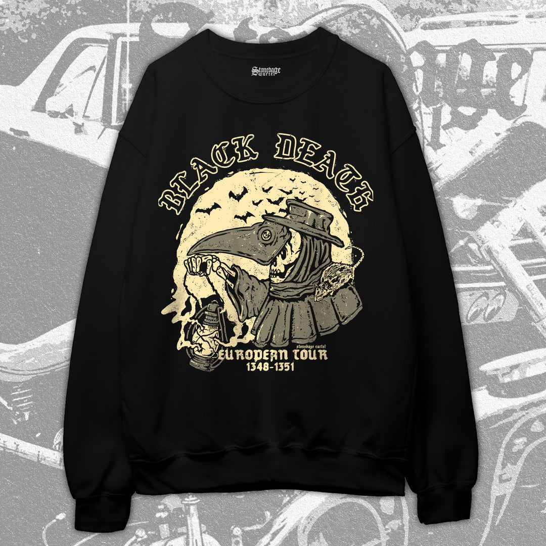 Black Death European tour 1348-1351,Unisex Sweatshirt, plague doctor skeleton vintage goth clothing