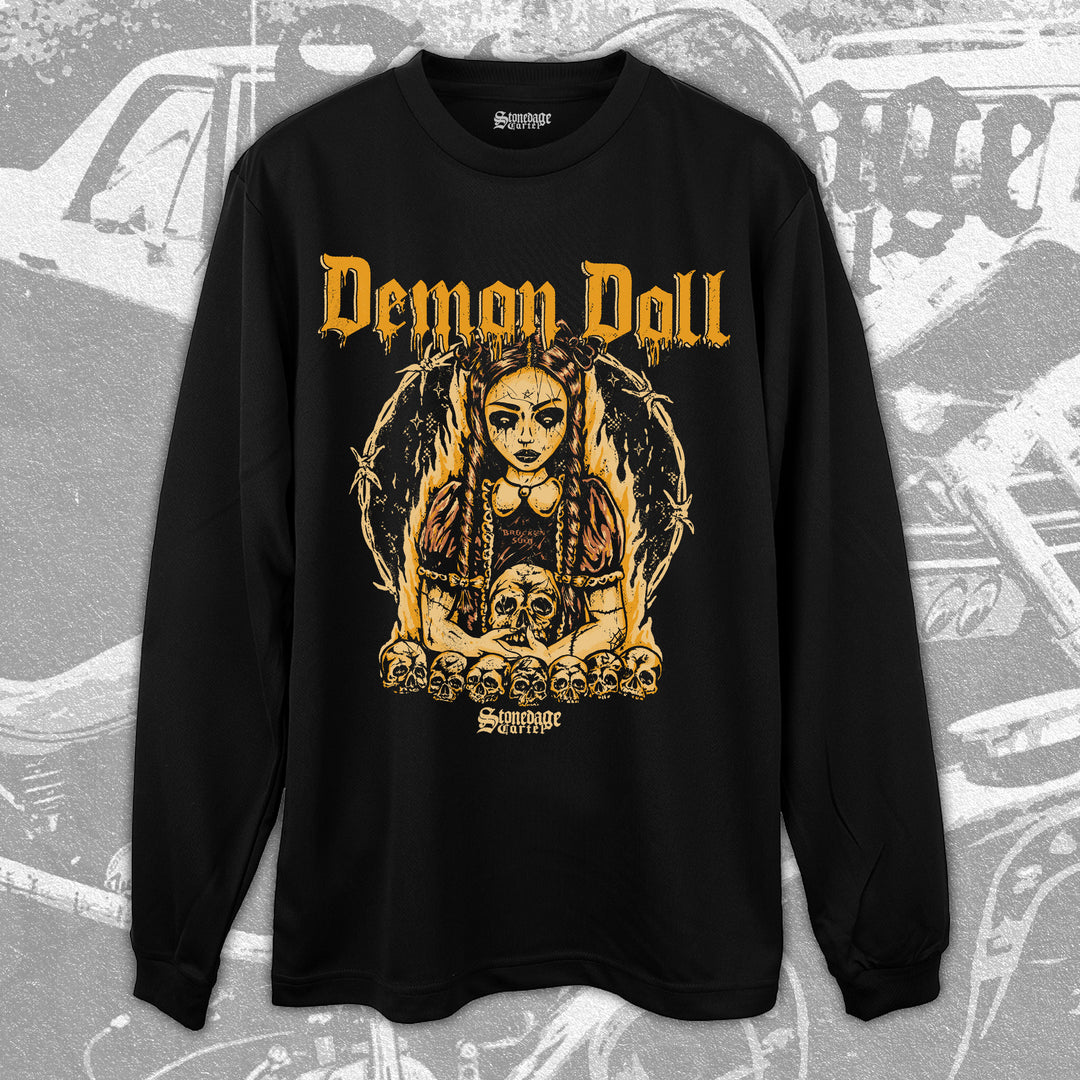 Demon Doll Horror Vintage Unisex Long Sleeve Tee
