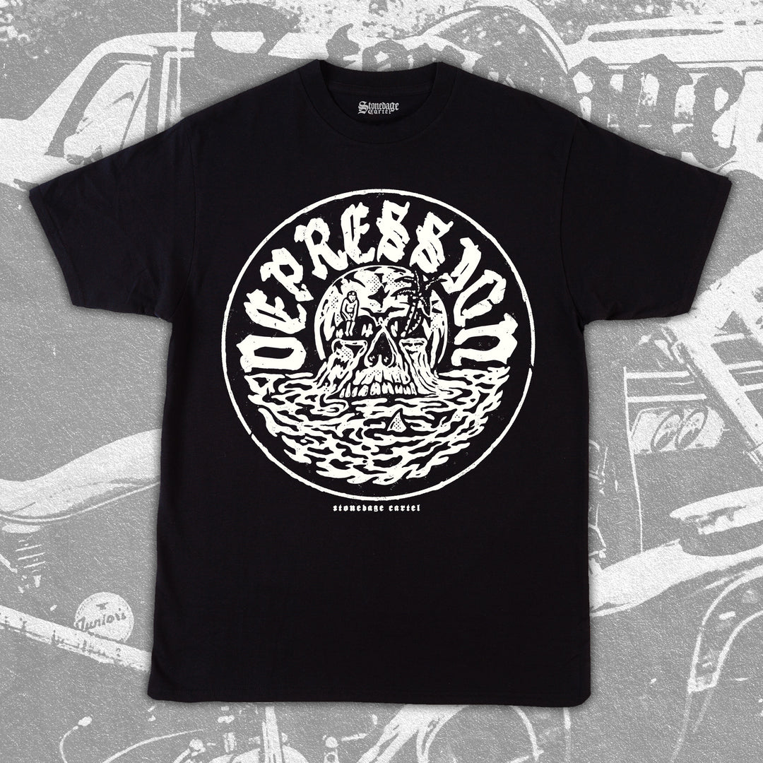 Depression Unisex Shirt, Skull depression streetwear tattoo style unisex t-shirt