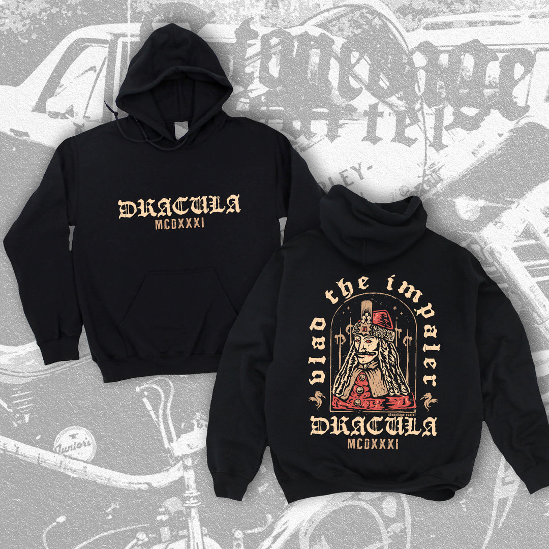 Dracula-Vlad The Impaler Goth Horror Hoodie, Vampire Historic Vlad Tepes Horror Historic Unisex Hoodie