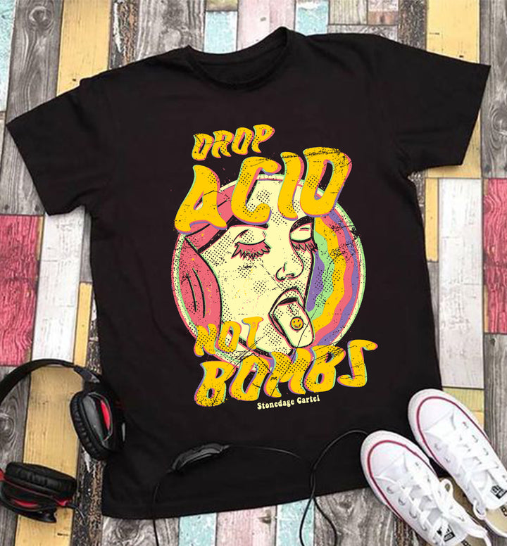 Drop acid not bombs trippy vintage Unisex Tee