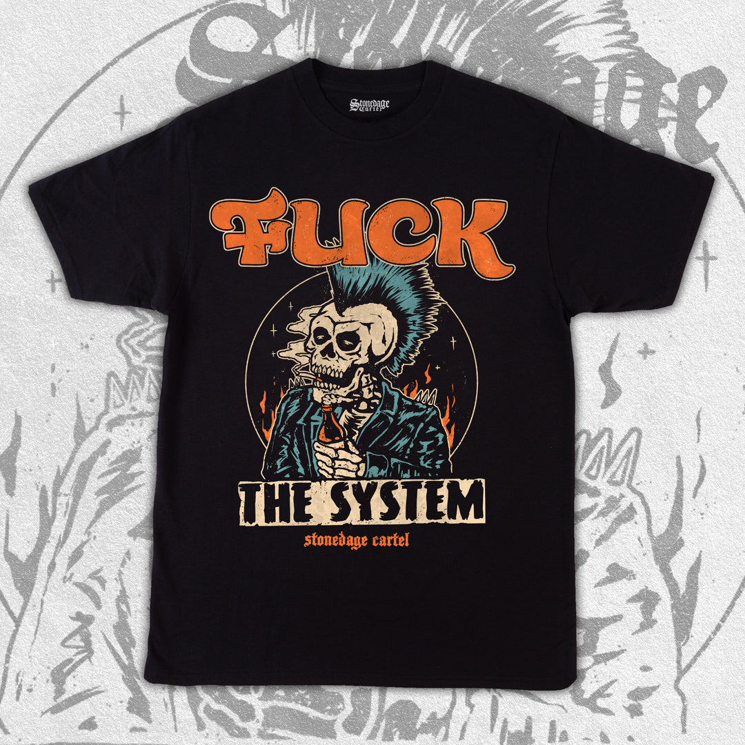 Fuck The System Unisex Tee Punk Rock Vintage T-shirt