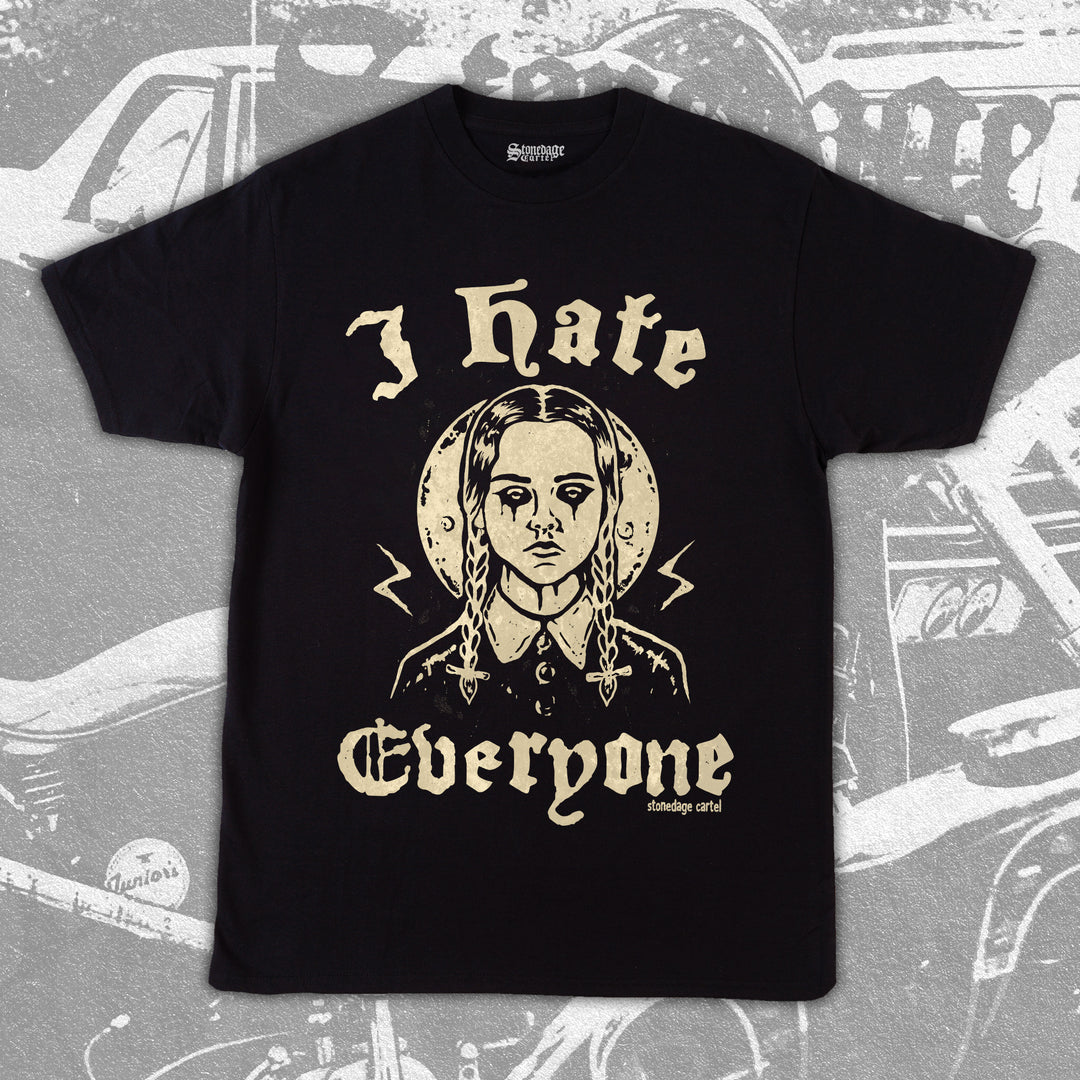 I hate everyone Wednesday Adams Goth T-shirt