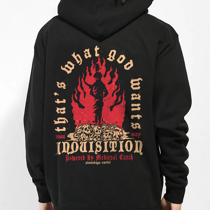 Inquisition Unisex Hoodie, Religion Crimes Historic Goth Unisex Hoodie Model