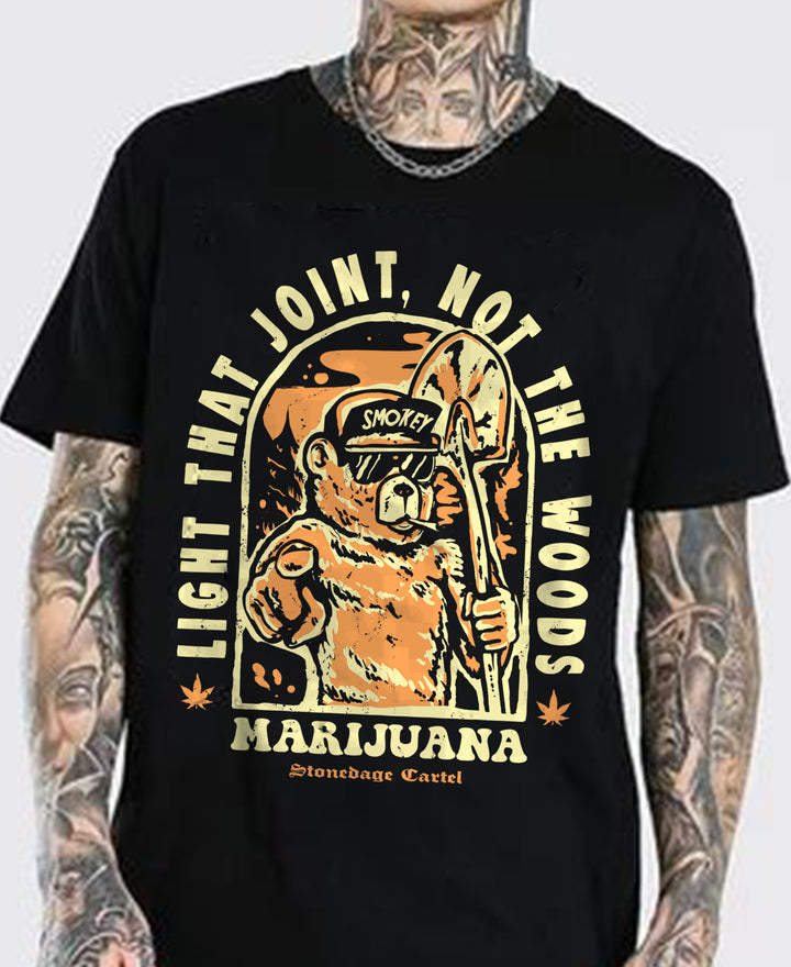 Light That Join, Not The Woods, Urban Smokey The Bear Unisex T-shirt Model