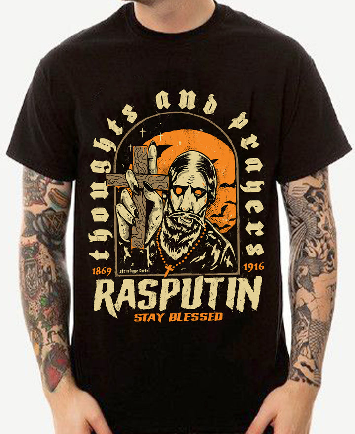 Rasputin - Stay Blessed Unisex T-shirt, Rasputin Goth Historic Unisex T-shirt Model