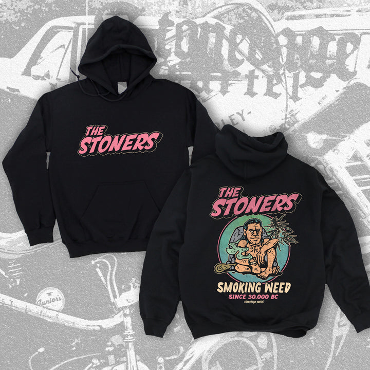 The Stoners Smoking Weed Since 30.000 B.C Unisex Hoodie, Funny Cave Man Smoking Weed Vintage Unisex Hoodie.
