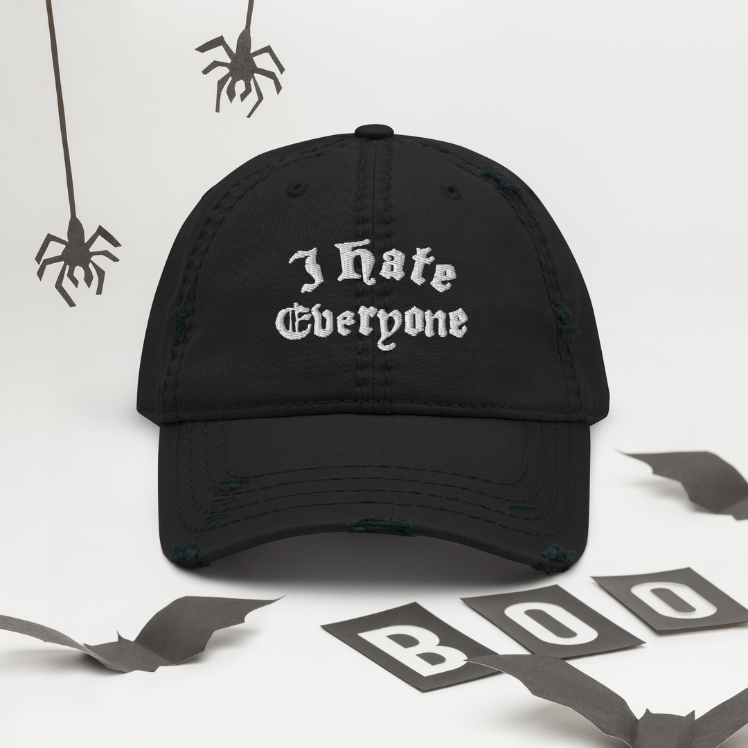 I Hate Everyone Distressed Dad Hat