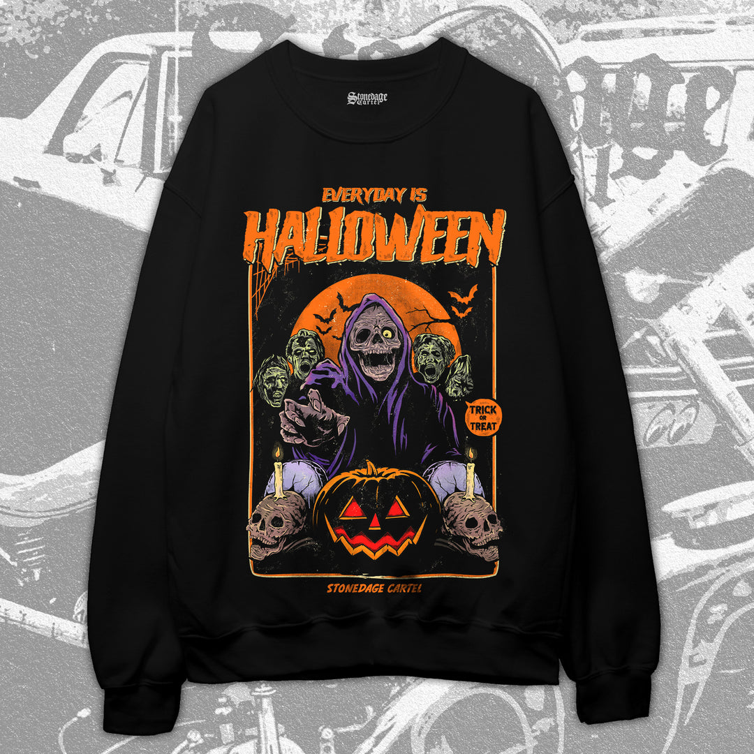 Everyday is Halloween Vintage Spooky Unisex Sweatshirt, Goth Halloween Vintage Unisex Sweatshirt