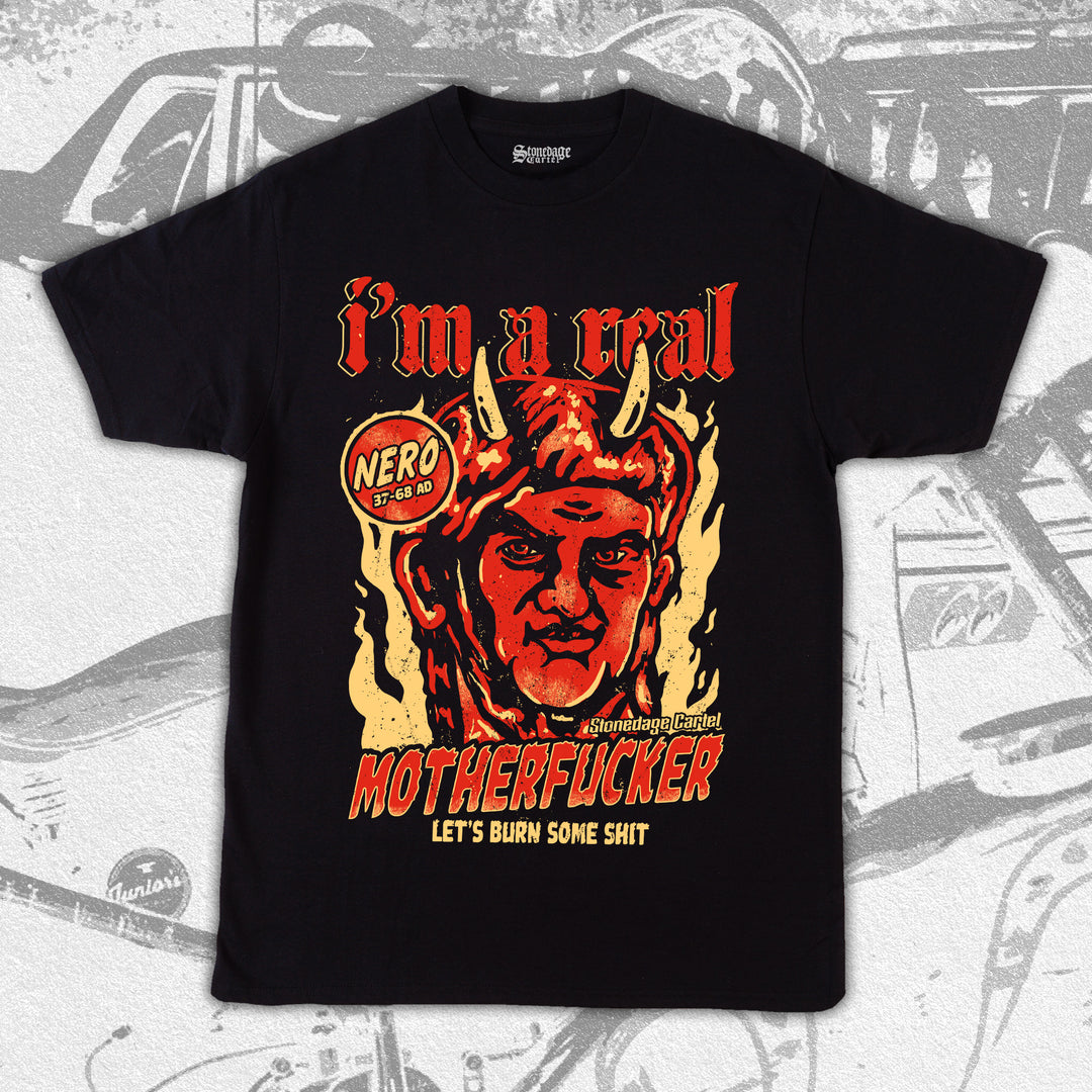 I'm a real motherfucker nero let's burn some shit vintage unisex t-shirt
