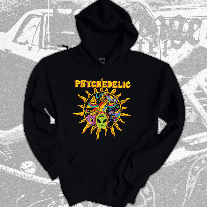 Psychedelic Vintage Trippy Unisex Tee, Multicolored 70s Sun Rainbow Vintage Unisex T-shirt.