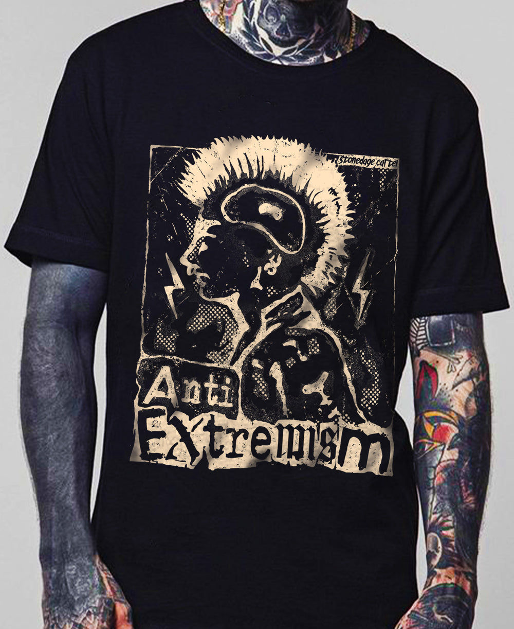 Anti Extremism Unisex T-shirt, Vintage Rocker Activism Anti Extremism Shirt Model