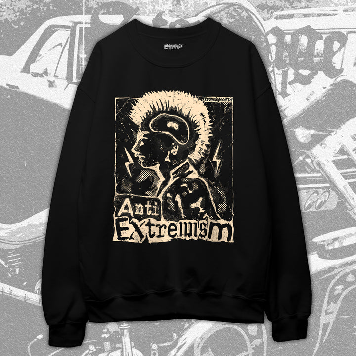 Anti Extremism Unisex Sweatshirt, Vintage Rocker Activism Anti Extremism Sweatshirt.