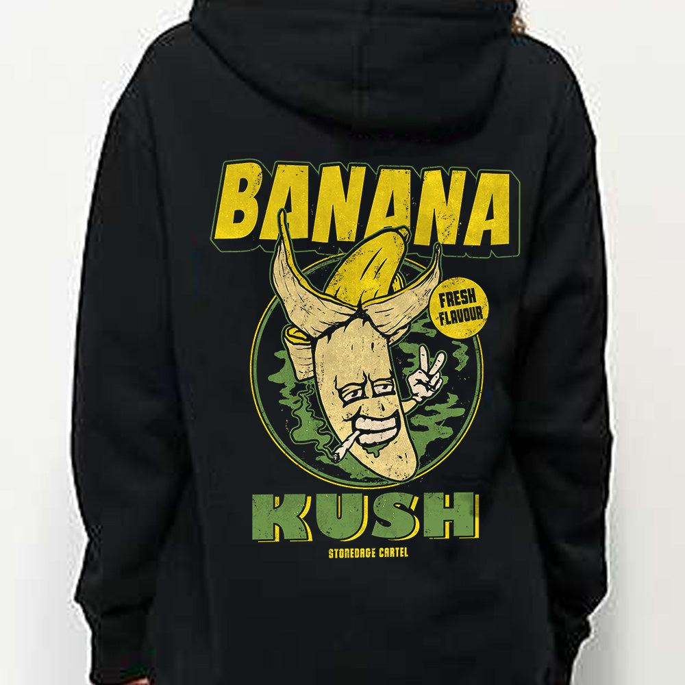 Banana Kush Unisex Hoodie, Funny Vintage Cannabis Unisex Hoodie Model