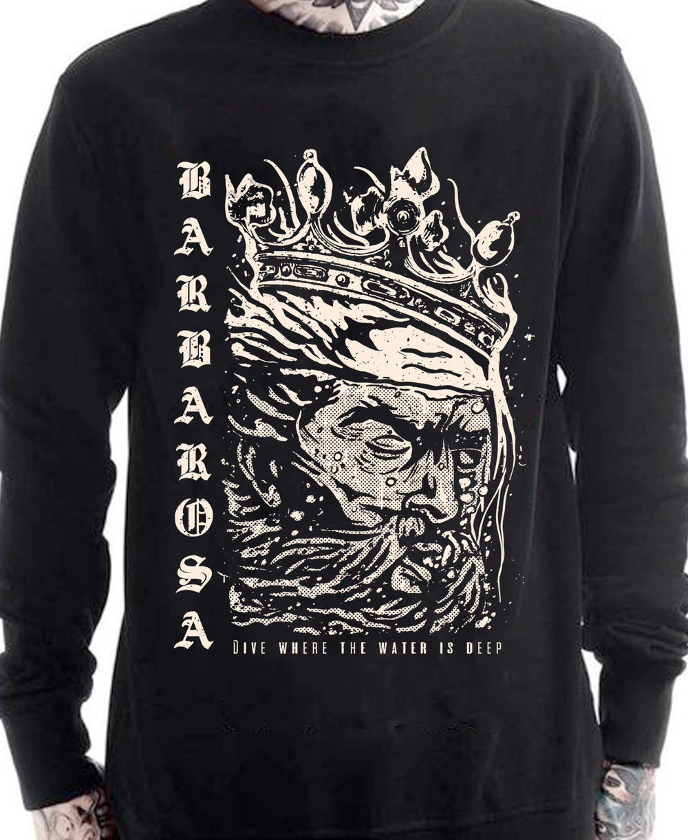 Frederick Barbarossa unisex sweatshirts, History meme Medieval Holy Roman Emperor  streetwear unisex sweatshirt model