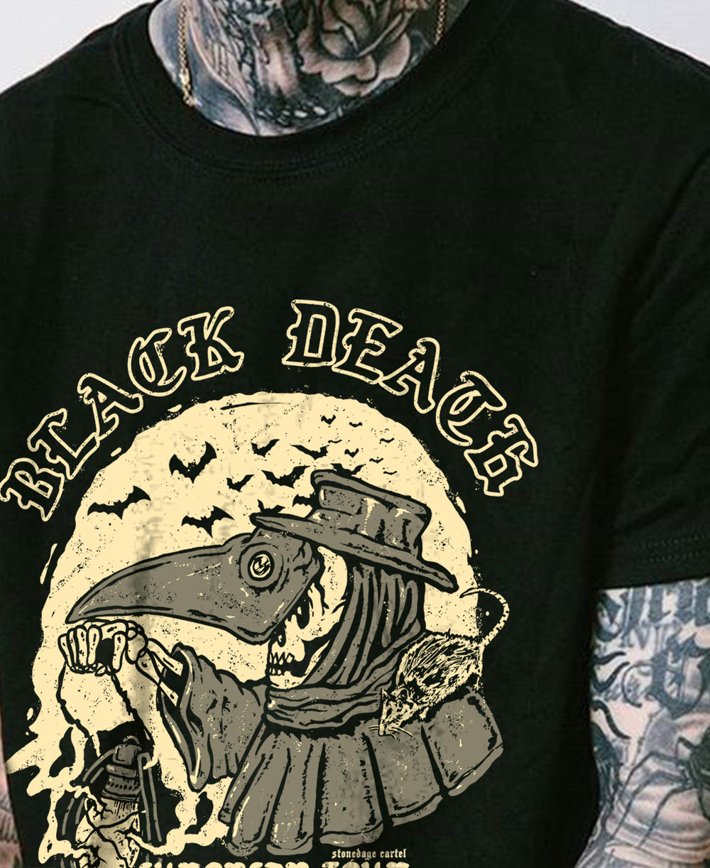 Black Death European tour 1348-1351,Unisex Tshirt, plague doctor skeleton vintage goth clothing.