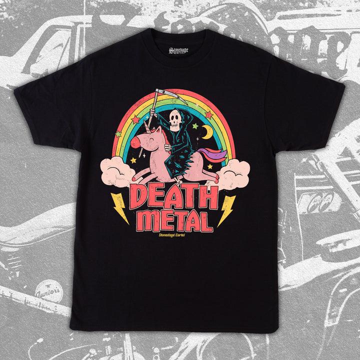 Death Metal Vintage Cute Unicorn Rocker T-shirt