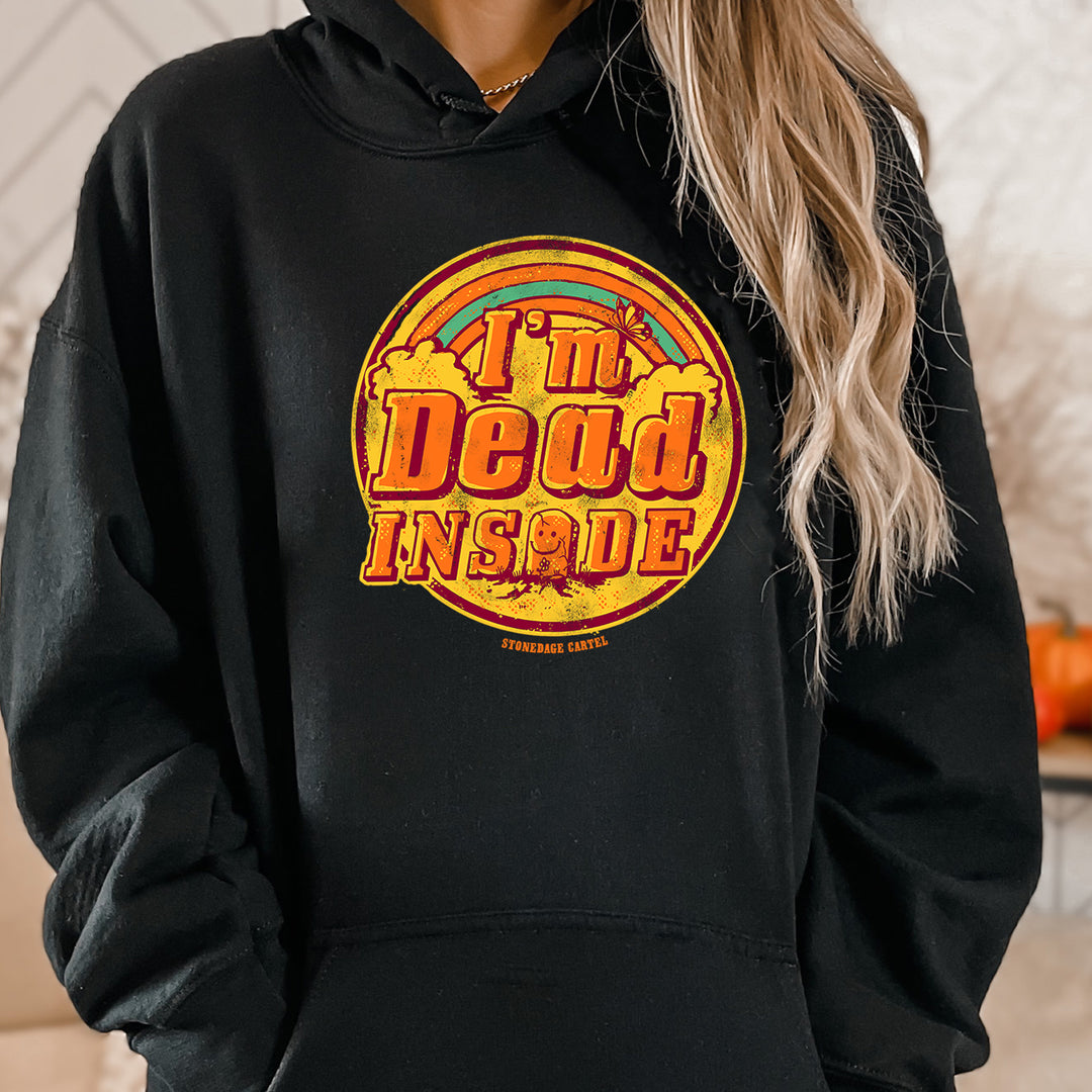 Im dead inside funny vintage hoodie model