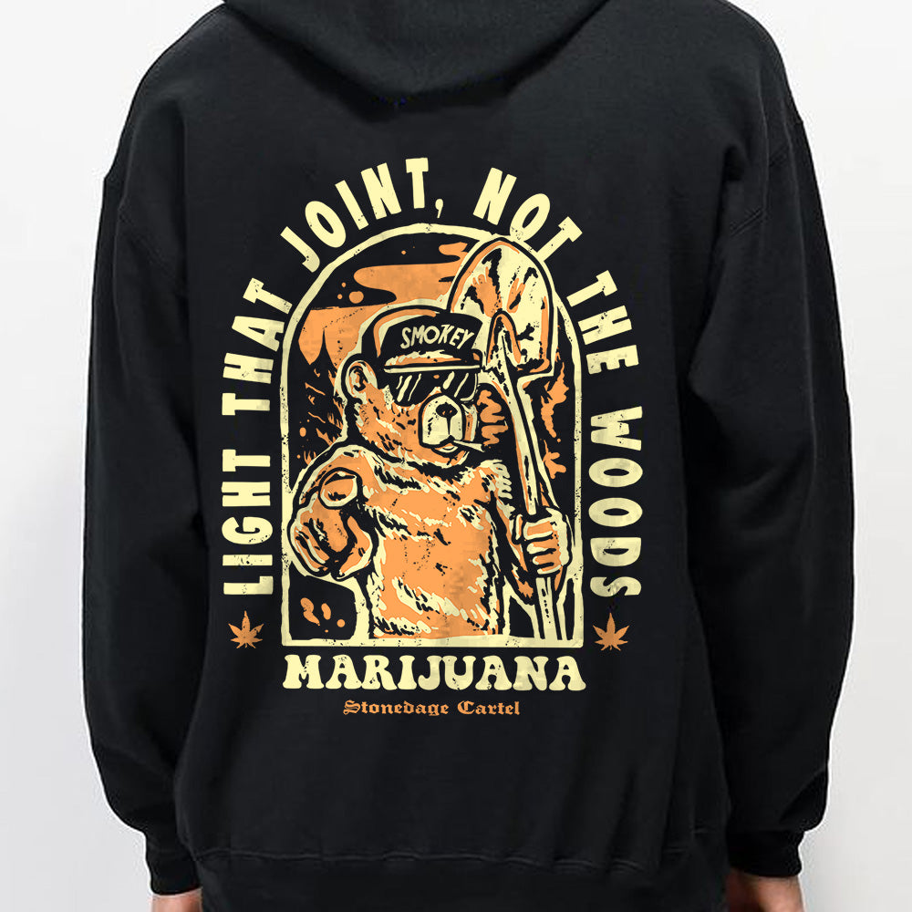 Light That Joint Not The Woods Unisex Hoodie, Urban Smokey The Bear Activism Unisex Hoodie Model