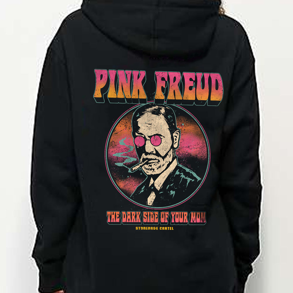 Pink Freud The Dark Side Of Your Mom Unisex Hoodie, Sigmund Freud Psychedelic Vintage Rocker Unisex Hoodie Model