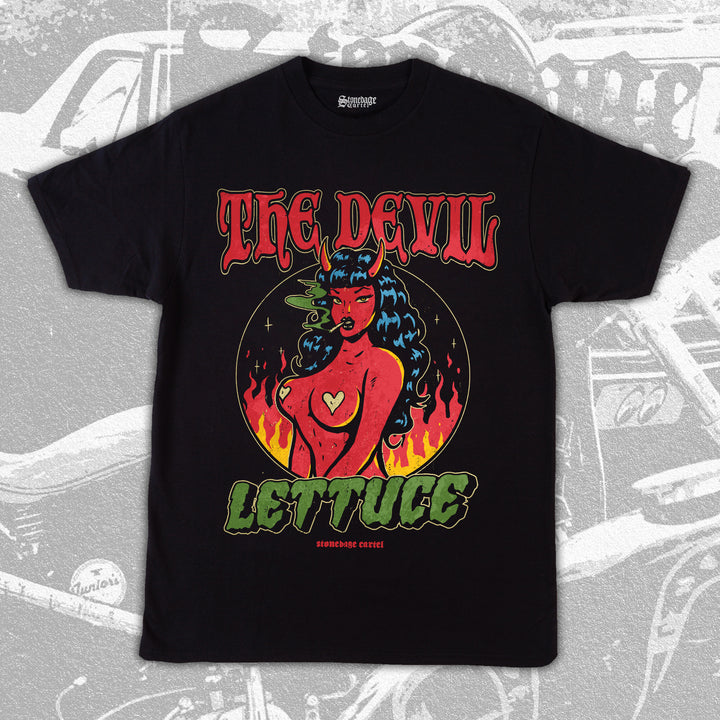 The Devil Lettuce Unisex Tee, Devil Woman Rockabilly Vintage Unisex T-shirt