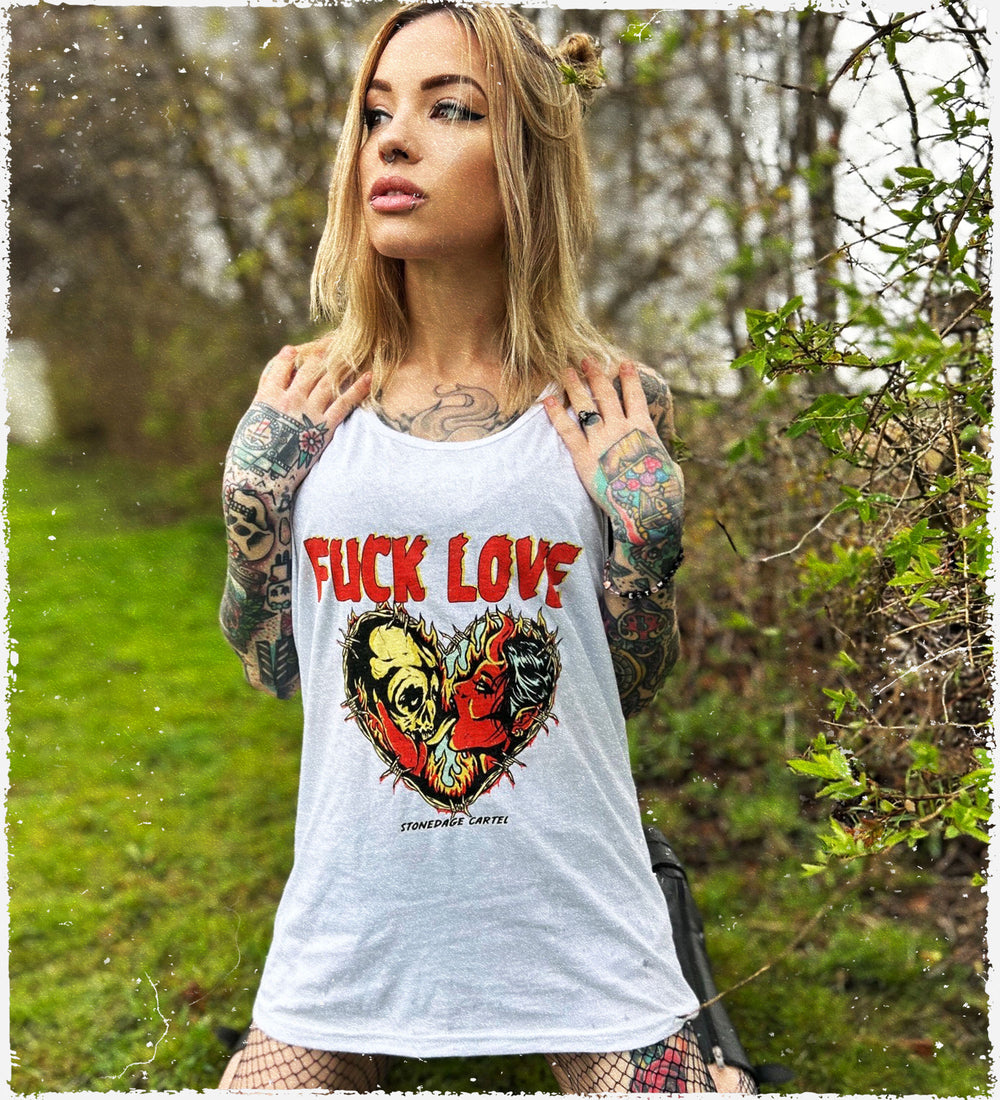 Fuck Love Goth Unisex Tank Top Amber Brooke