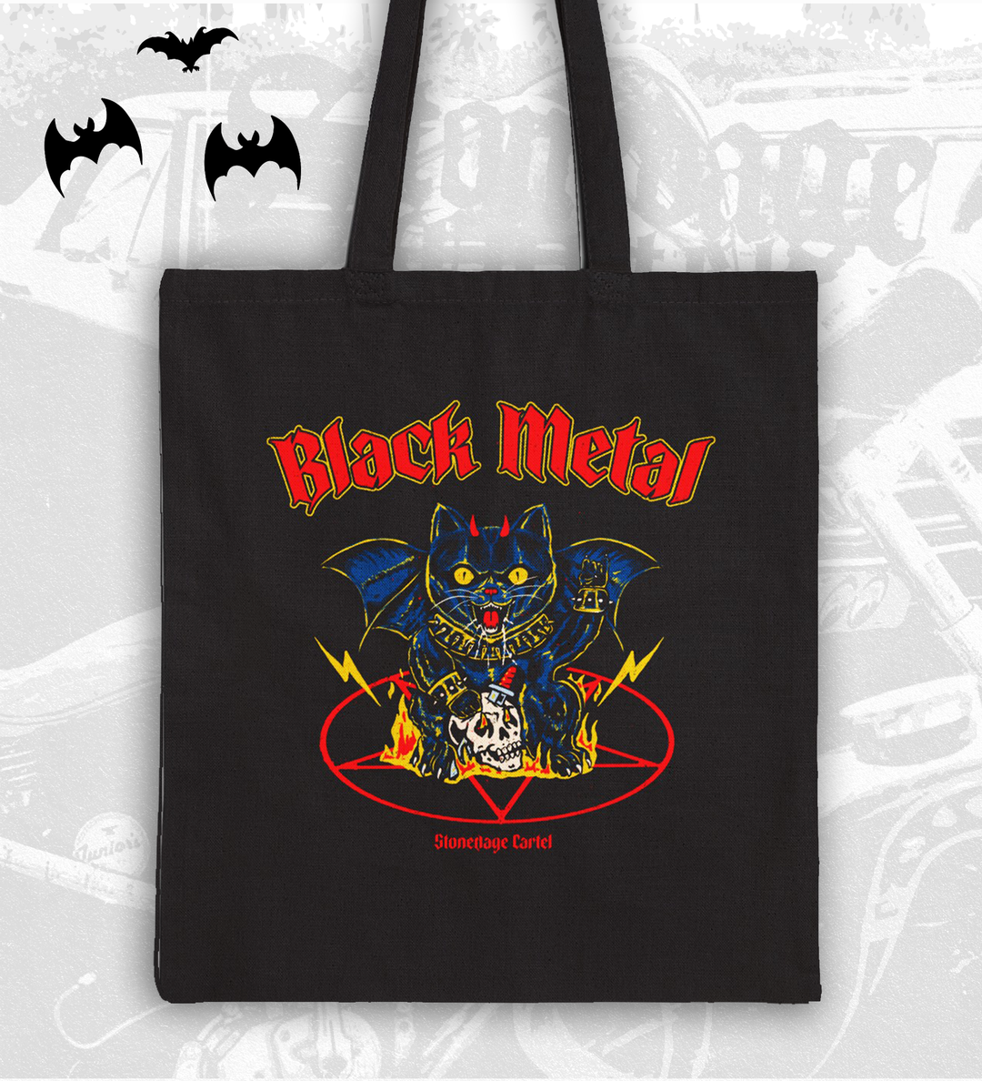 Black Metal Tote Bag