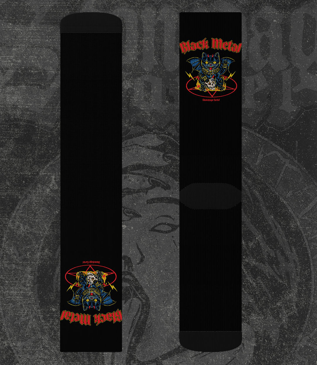 Black grip tape with 'Black Metal' design on a textured black background