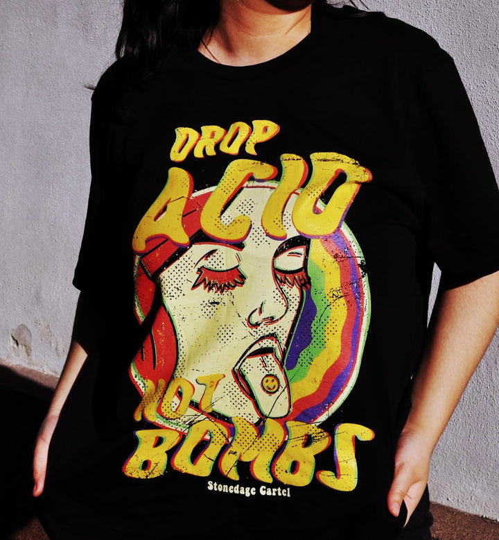 Drop acid not bombs - Vintage Psychedelic Unisex Shirt