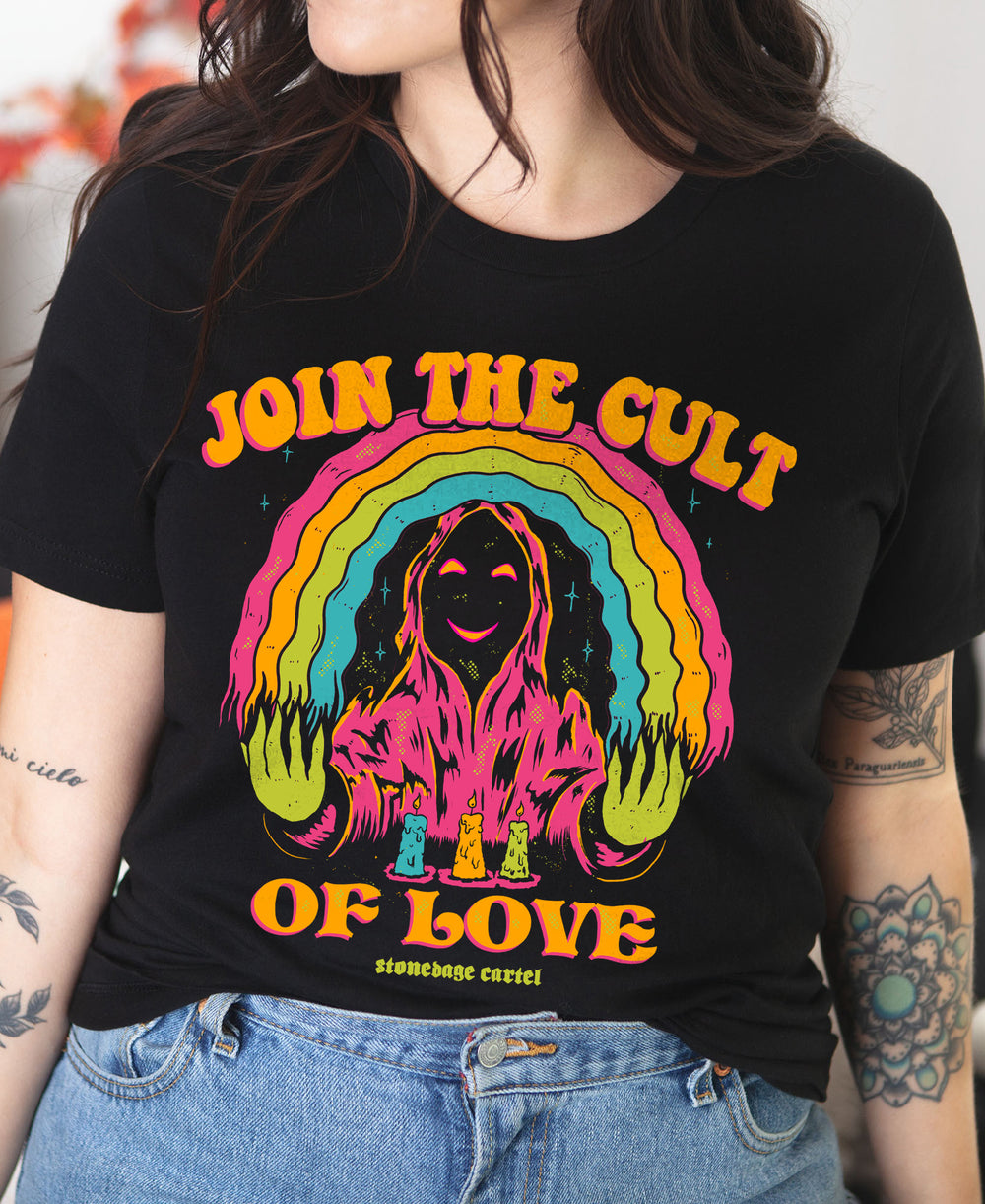 Join the cult of love shirt model