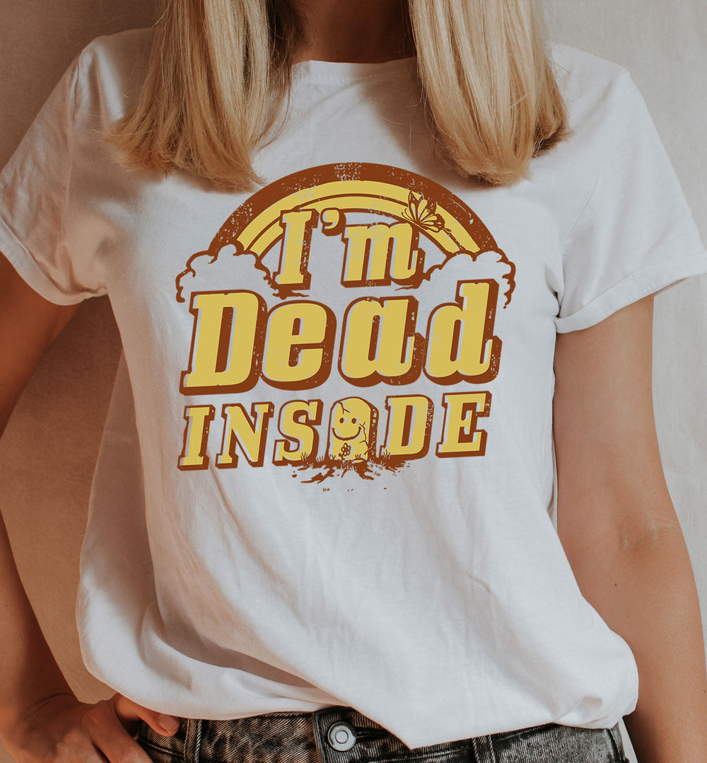 I'm dead inside - Vintage Funny Unisex T-shirt, 70s Vintage Shirt Rainbow Grave, Stonedage Cartel.